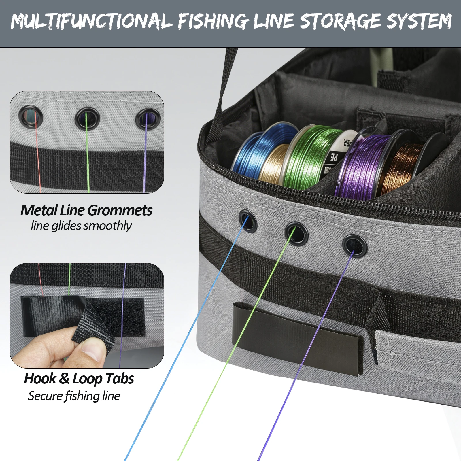 Estuche portacarretes THKFISH – Organizador ajustable multibolsillos - imagen 3