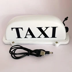 USB Rechargeable Battery Taxi Top Light Roof Taxi Sign with Magnetic Base Waterproof Taxi Dome Light