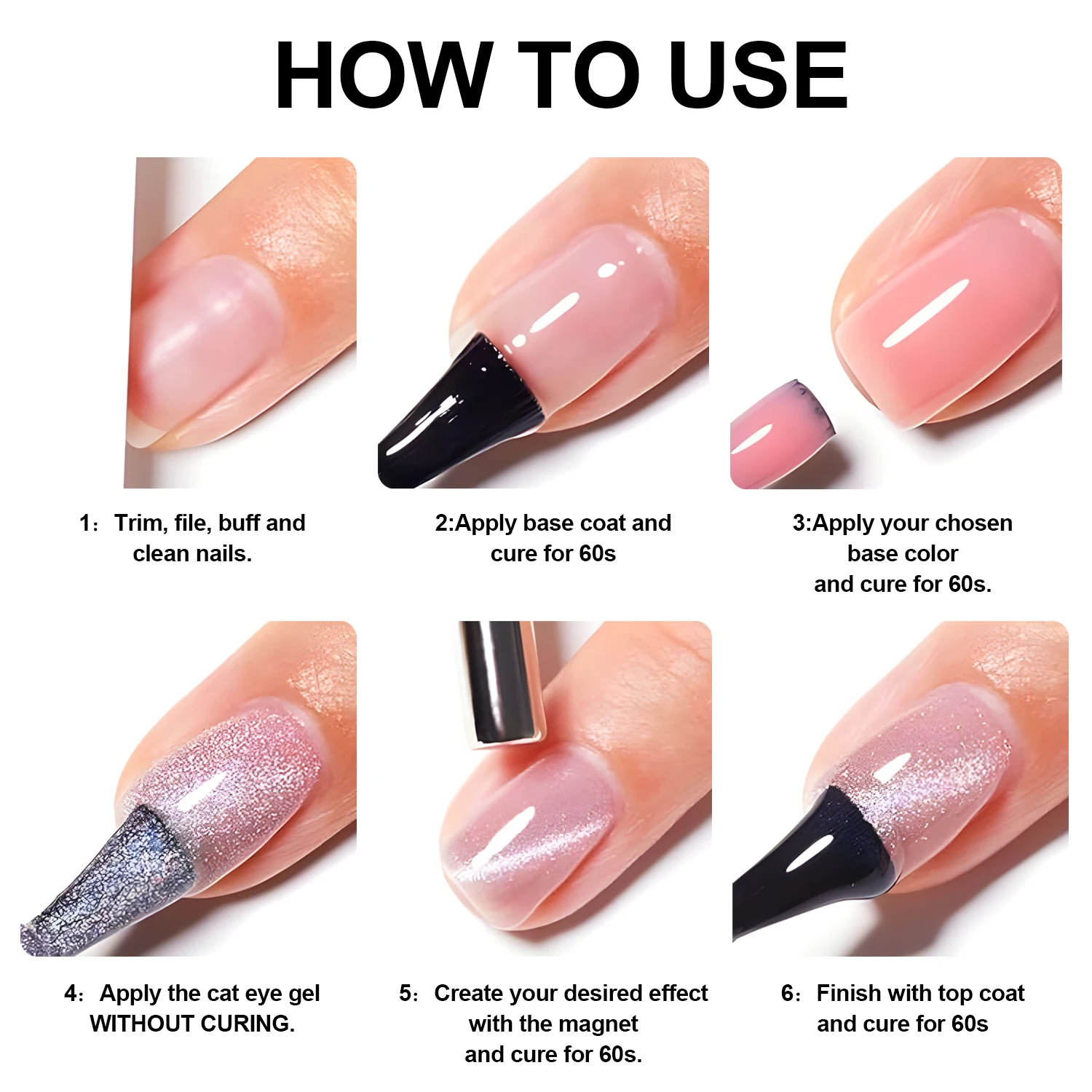 TWOING 10 ml Universal Silver Cat Eye Gel Nagellack, magnetisches Glitzer-Soak-Off-UV/LED-Gel, funktioniert mit allen Farbpolierungen zum Selbermachen