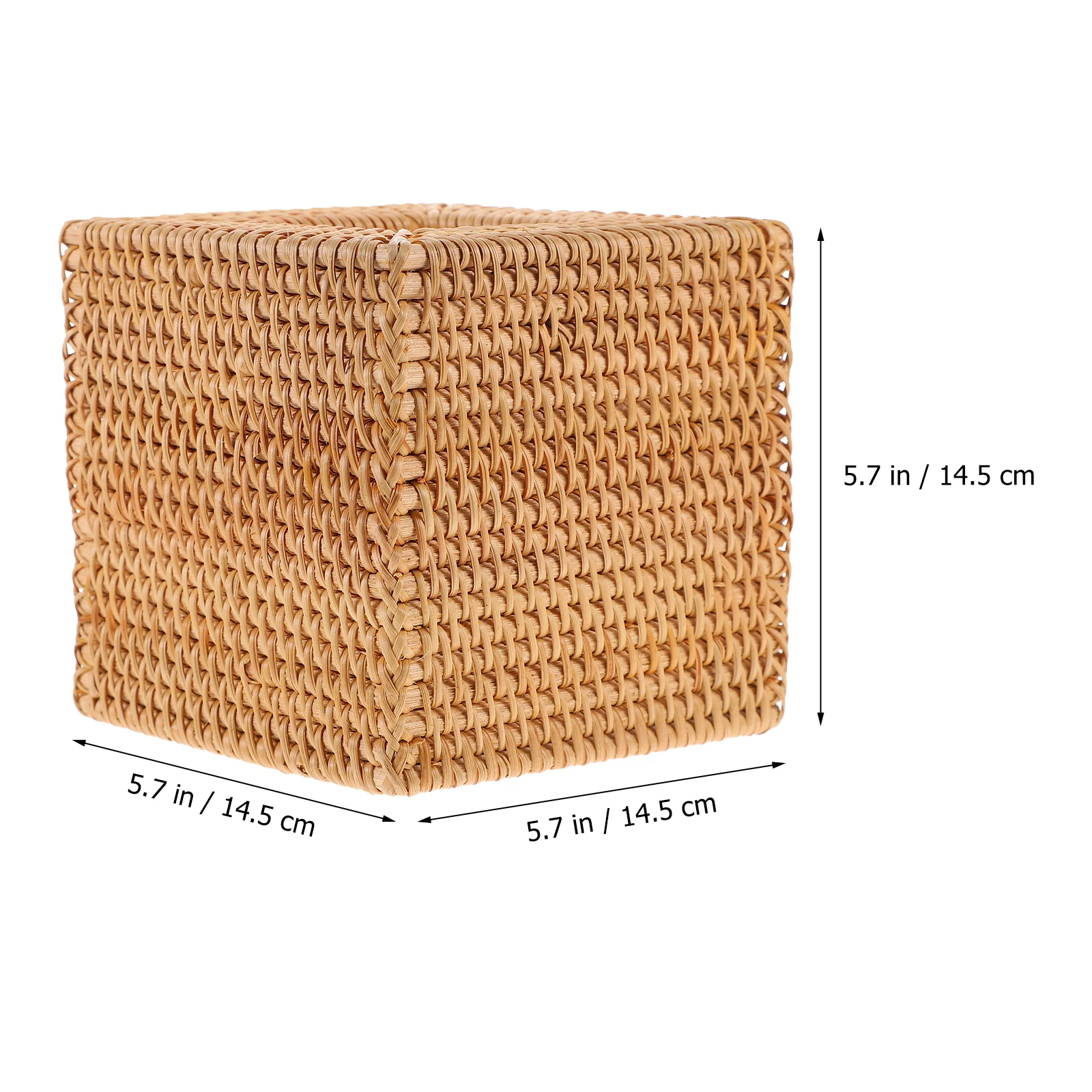 

Rattan Tissue Box Woven Square Napkin Holder for Home Office Car Bedroom Paper Towel Organizer Paper Bag Storage