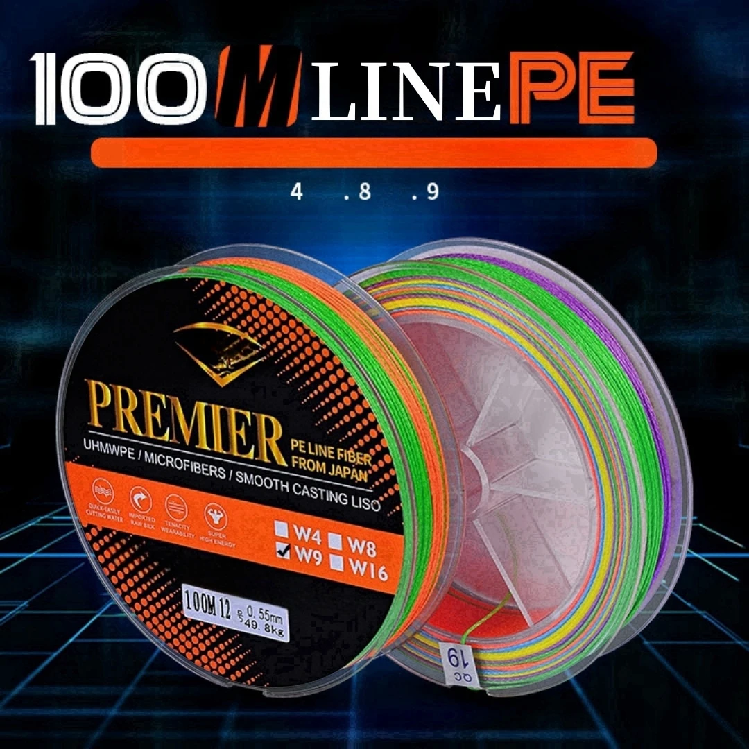 

100M Colorful Braided Fishing Line 4/8/9 Strands Super Strong PE Line Multicolor Fishing Lines Braid Strong Strength Fish Line