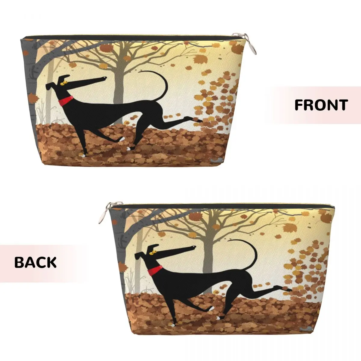 Custom Autumn Hound Travel Toiletry Bag Women Greyhound Whippet Dog Cosmetic Makeup Bag Beauty Storage Dopp Kit