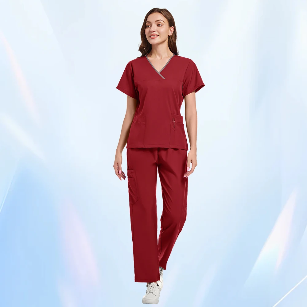 Hochwertige modische medizinische Uniform trend ige Peelings Uniformen Sets Krankenhaus Peelings Uniform Tierklinik Arzt Kostüm Frauen Set