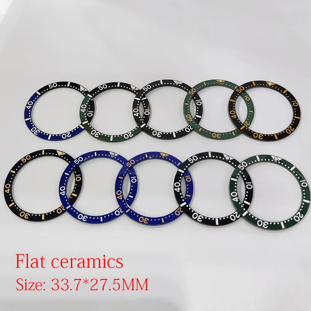 33.7*27.5MM Orologio Lunetta Inserto Misurazione Sostituto Orologio Inserto Anello Luminoso Accessori Per Orologi Piatto Ceramica di Alta Qualità