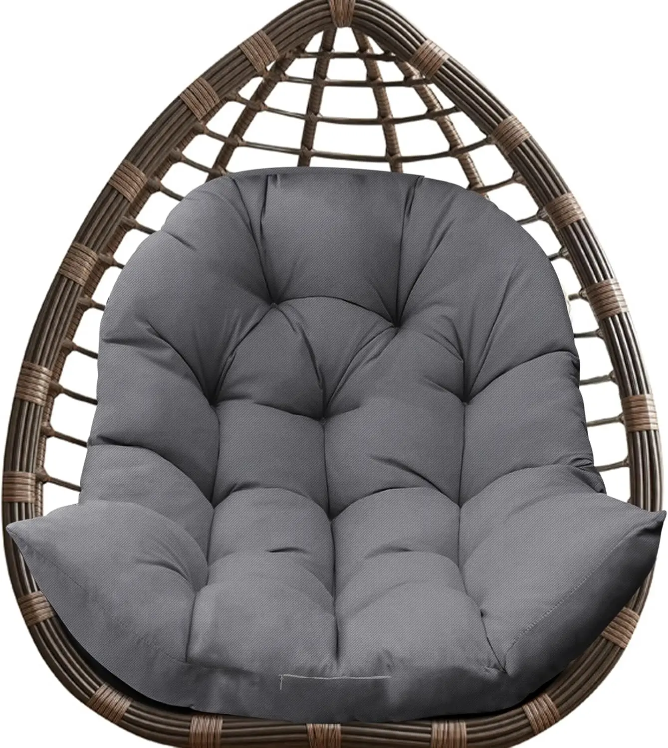 

Egg Chair Cushion Waterproof Outdoor Replacement for Patio Hanging Chair, Thickened 35x47x7 Inches, Gray
