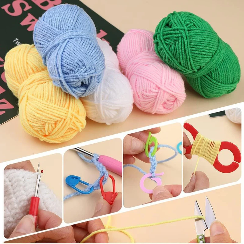 2/3/4/5/6/7/8mm Diy Crochet Hooks Plastic Handle Knitting Weaving Sewing Craft Yarn Needles Crochet Hook Knitting Needle Tool