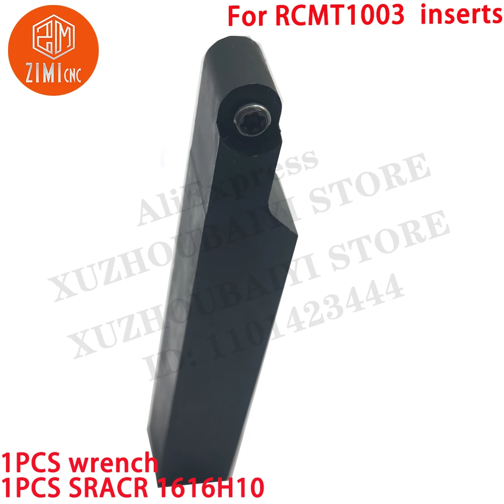 SRACR 1616H10 16x100mm 외부 선반 터닝 공구 홀더 RCMT1003 인서트용 CNC 도구 금속 선반 절단 도구 SRACR 1616H10