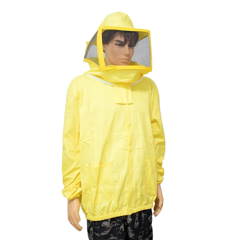 100% Cotton Beekeeping Jacket With Fencing Veil Hood Hat Anti-Bee Suit Beekeeper Protective Gear Beekeeper Suit Bee Clothing