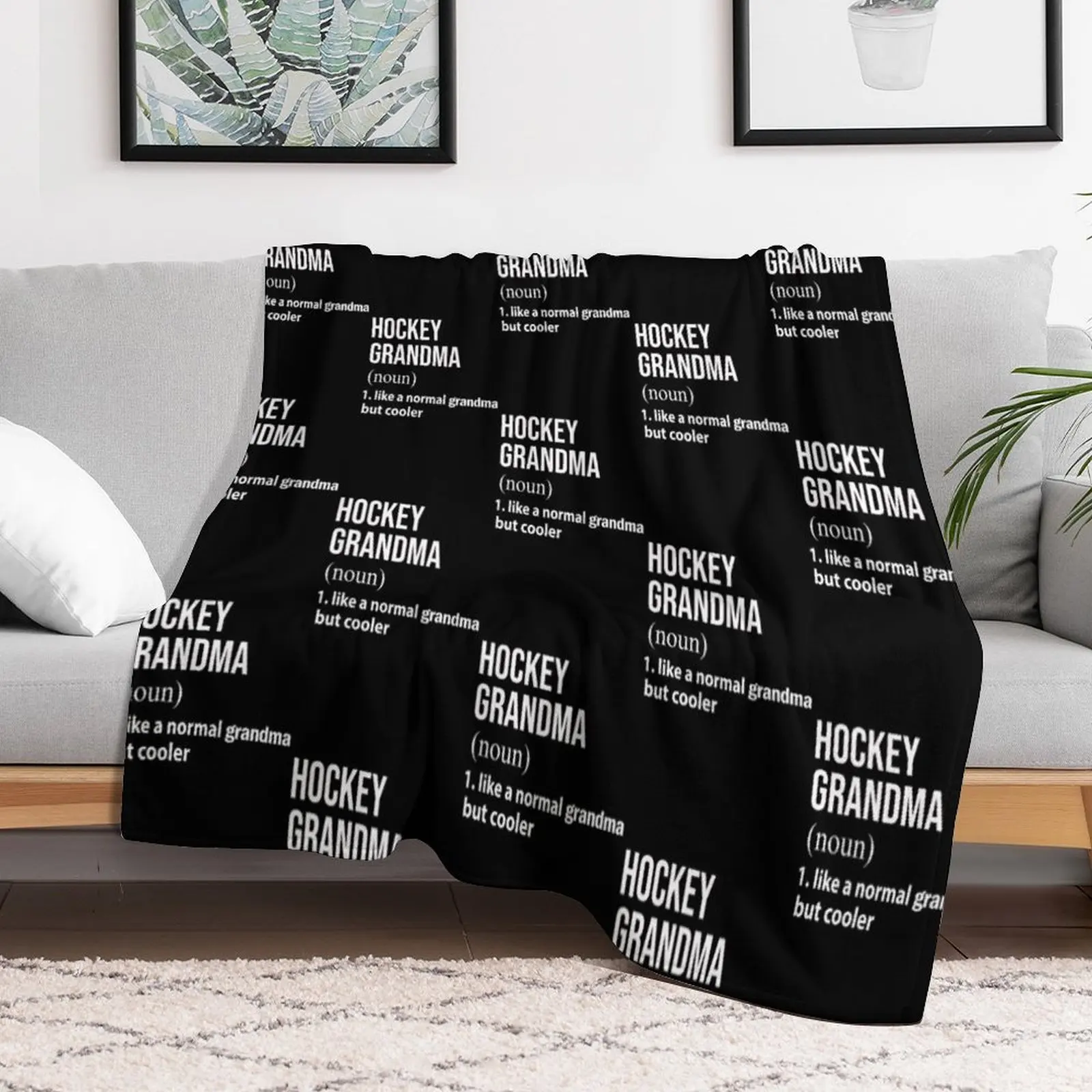 

hockey grandma like a normal grandma but cooler Throw Blanket Plaid on the sofa Blankets For Sofas Extra Large Throw Blankets