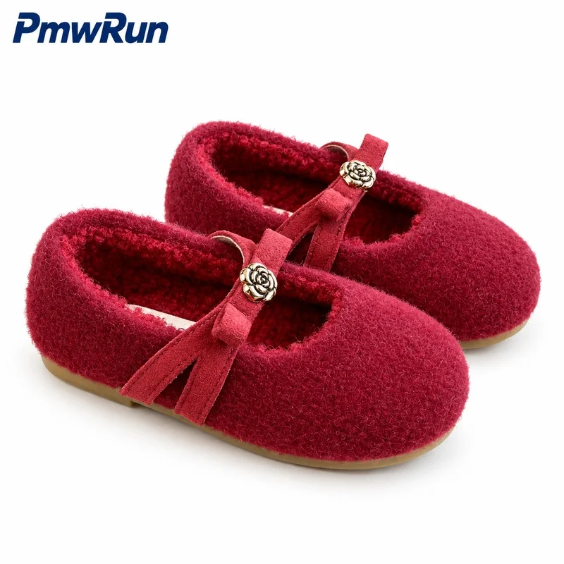 Faux Fur Cotton Shoes For Girls Anti-slippery Winter Plush Footwear Trend Fashion Korean Style Winter Boots