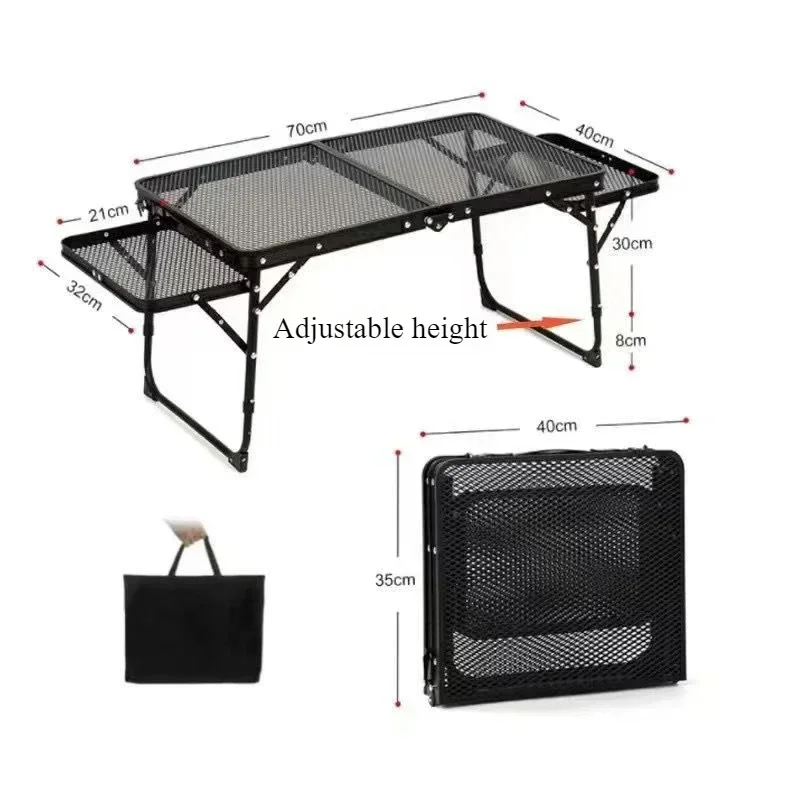 Outdoor Folding Table Barbecue Mesh Table Camping Self-driving Lightweight Mobile Kitchen Portable Mesh Table Storage Table