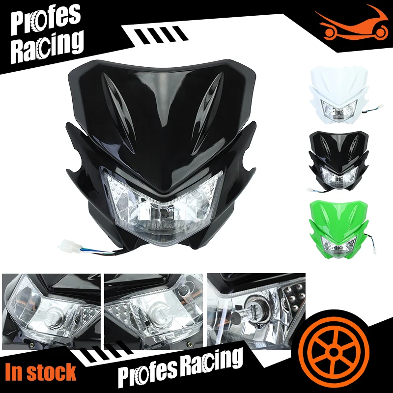 For KLX KX 110 WR250F WR450F  Headlamp Dirt Bikes Off Road Motorcycle Universal Headlight 12V 35W H4 Fairing