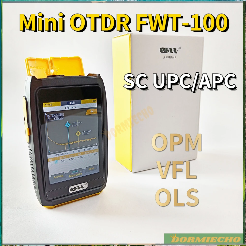 

High Quality Mini OTDR With Multi Functions OPM VFL OLS SC Connector Active Fiber Testing GPON EPON Live Signal Measurement