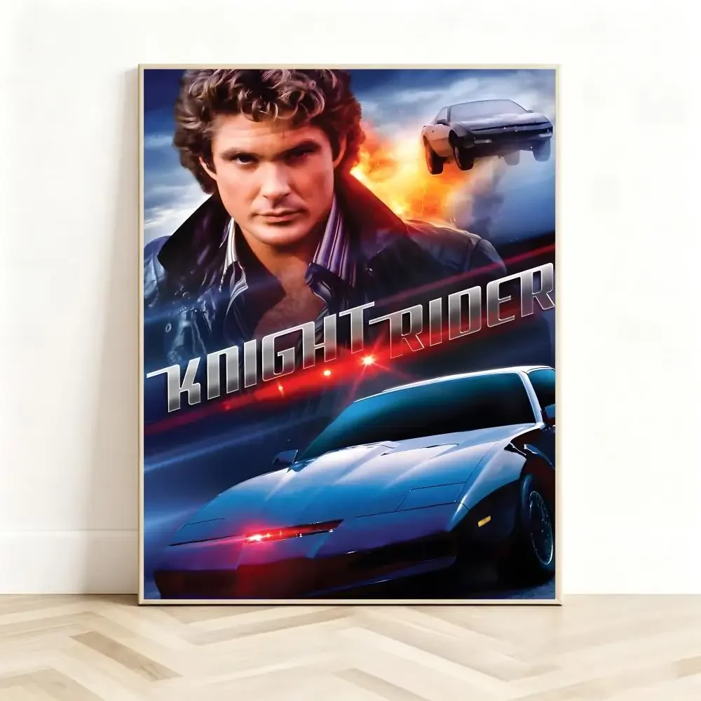 Retro Action Series K‑Knight Rider Poster Classic Self-Adhesive PP Wall Sticker for Living Room Bar Decor Gift