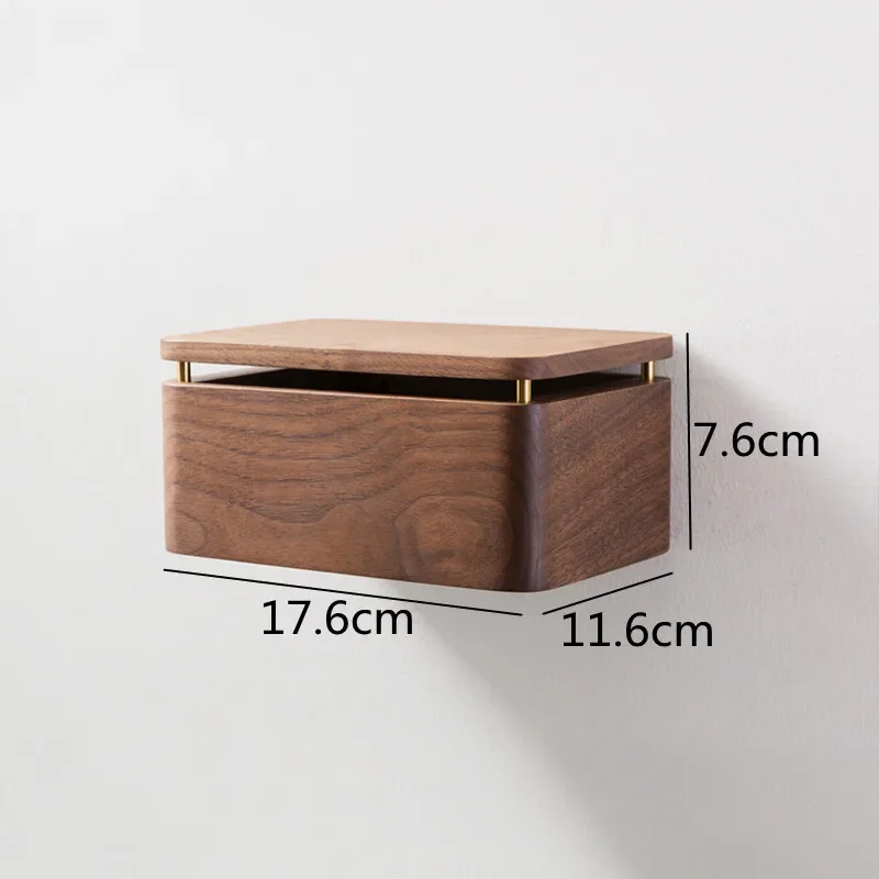 Wall-mounted Wooden Tissue Box Napkin Holder Toilet Paper Bathroom Shelf Roll Holders