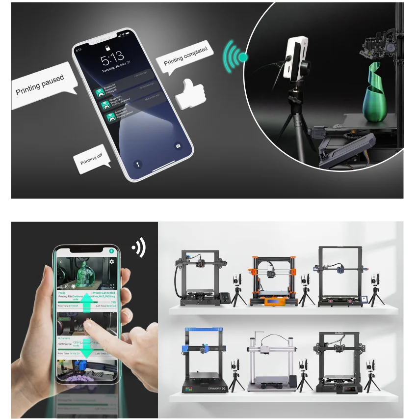 Upgrade 3D Printer Camera Mintion Beagle V2 Plug and Play Remote Monitoring Auto Time-Lapse Video Manual Focus Printer Camera