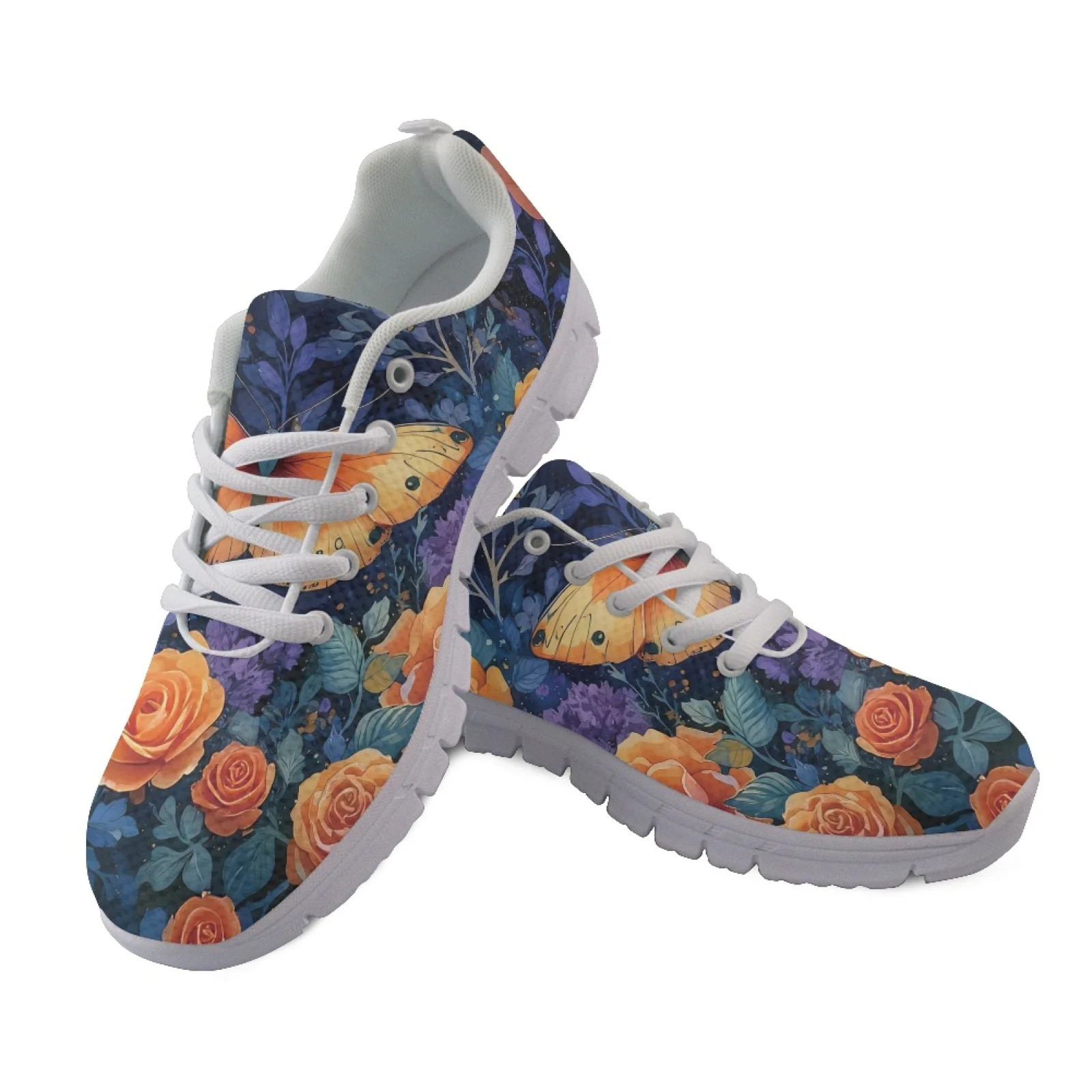 Coloranimal Heart-Shaped Roses 2026 Trending Walking Shoes Mens Athletic Trainers Low Top Running Sneakers for Women