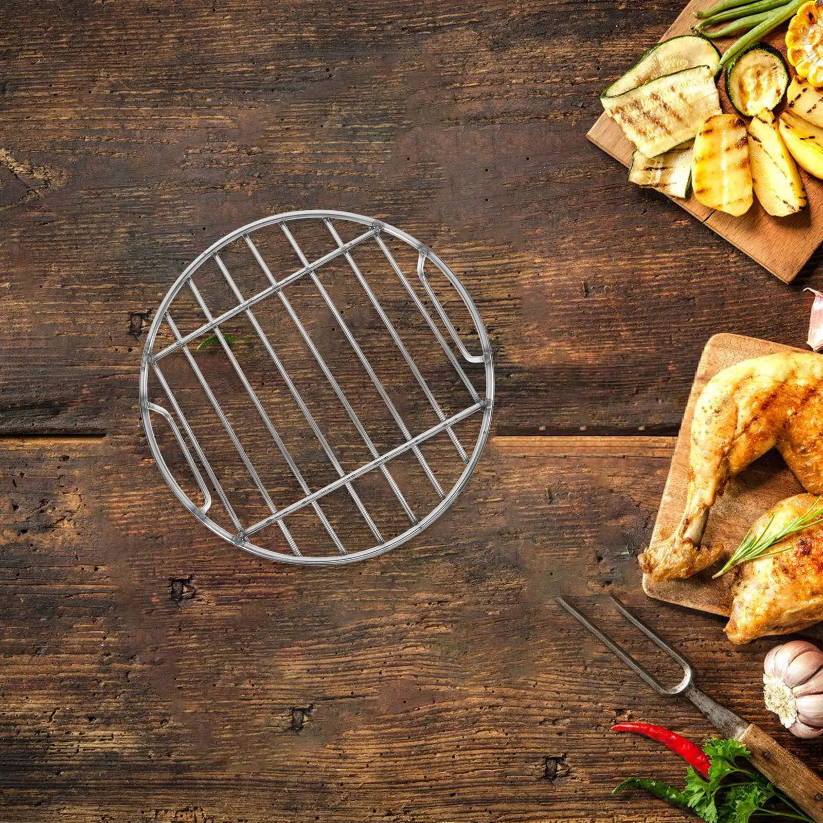 

BBQ Grate Chicken Nets Barbecue Fire Pit Grills Stainless Steel Fish Basket for Grilling