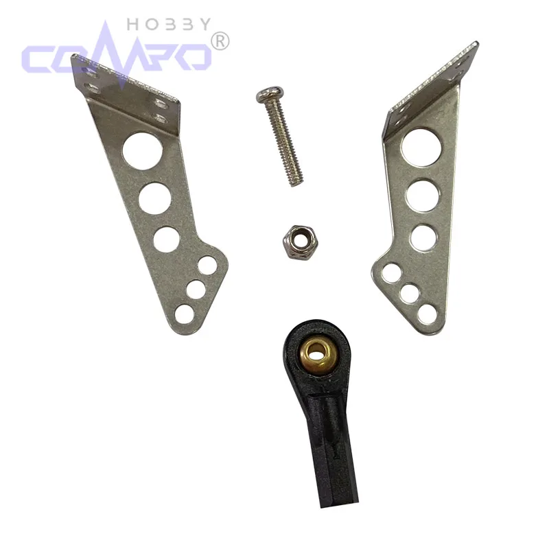 5 pares de brazos de Control de acero inoxidable/1 Juego de bocinas de Metal + perno a través de bola para avión modelo de avión RC de ala fija de espuma KT