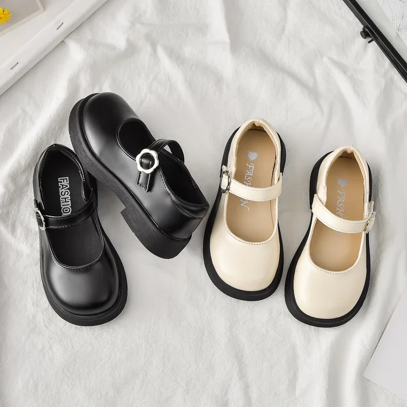 

Детские кожаные туфли с ремешками для девочек, осень 2024, нескользящая обувь Мэри Джейн на мягкой подошве для малышей, детские праздничные свадебные туфли принцессы