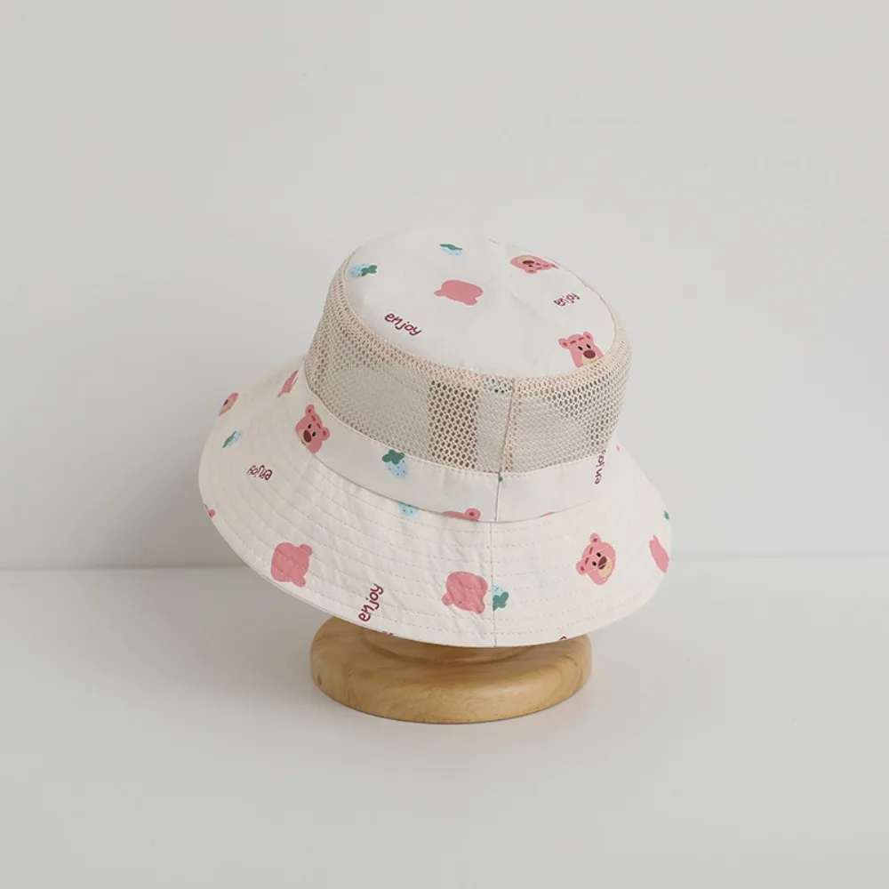 

Cute UV Protection Bucket Hat Cartoon Animal Thin Mesh Cap Soft Mesh Fishing Cap Baby Boy Girl