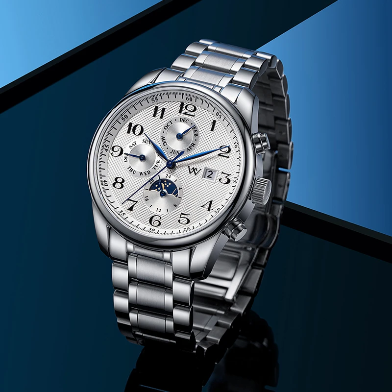 WM ساعات رجالية فاخرة الياقوت ساعة ميكانيكية أوتوماتيكية 40 مللي متر الفولاذ المقاوم للصدأ مقاوم للماء ساعة ويلي ميرك WM169M