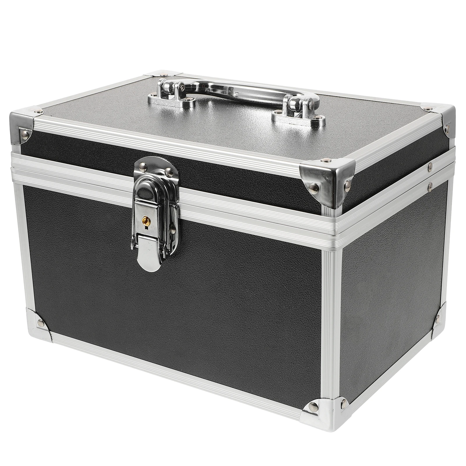 

Pedicure Kit Black Waterproof Tool Box 24x16x16cm Portable Storage Organizer Carrying Case for Small Items Tools Container Multi
