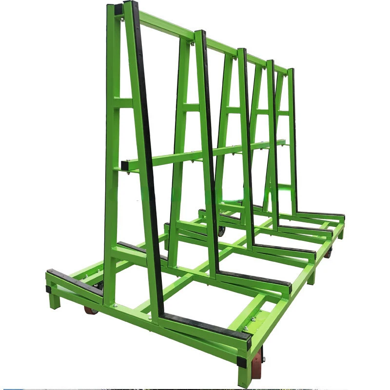 Stone slab 6600lb loading transfer cart A frame IG glass handing trolley for factory