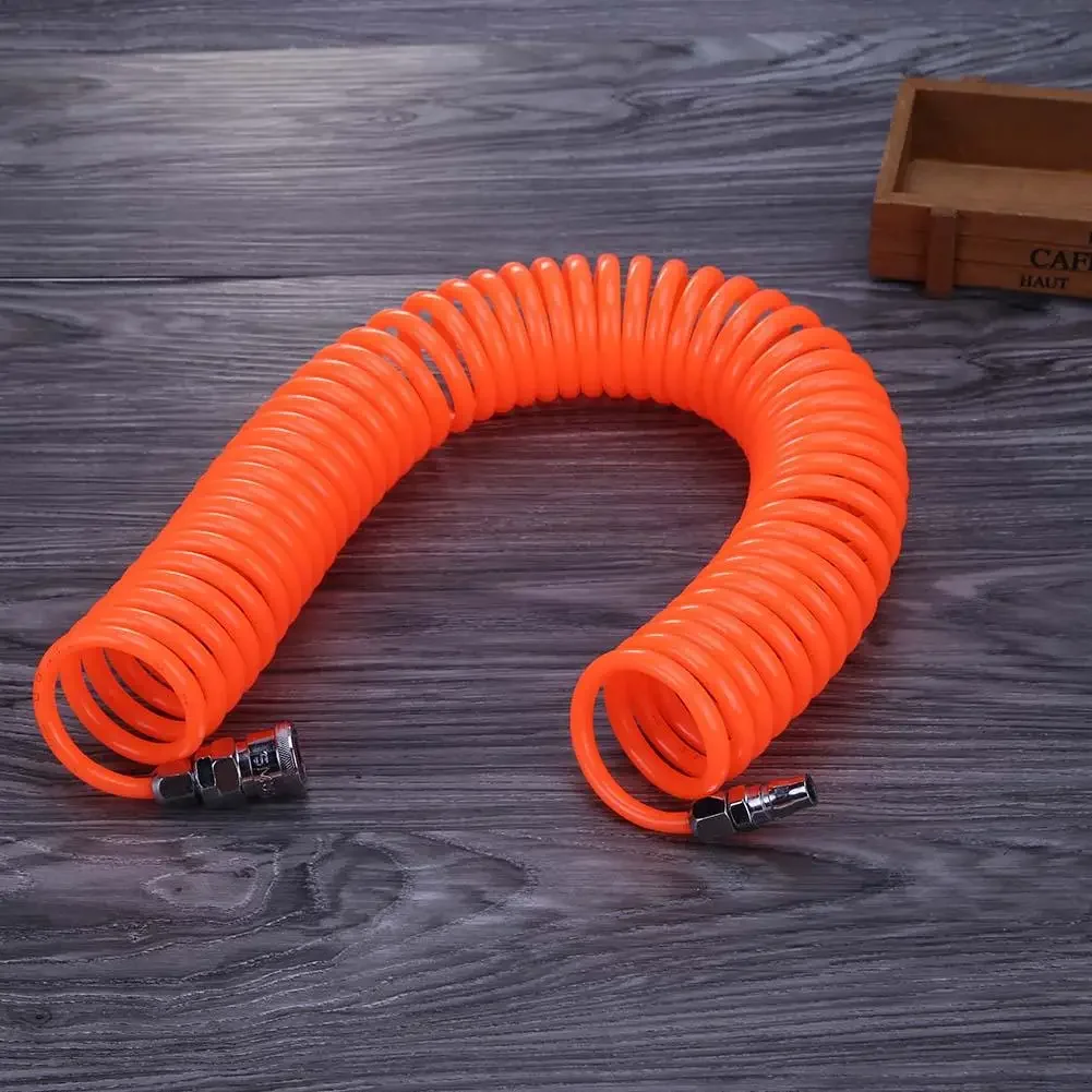 

Flexible Compressor Air Hose 6M/9M Durable Practical Pneumatic Easy Apply Extension Inflating Coil Adapter Quick Coupler PE