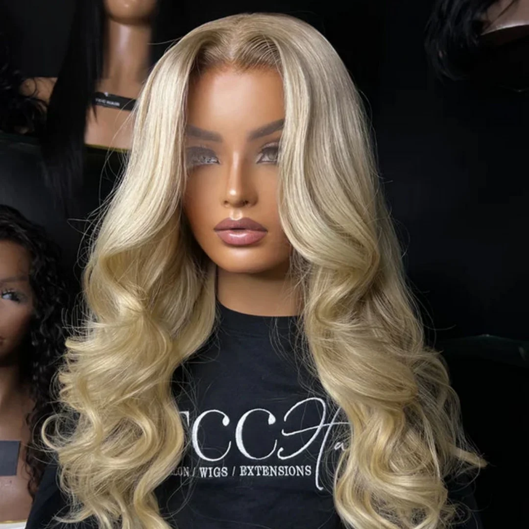 26 "قسط الألياف الرماد شقراء بيروكات صناعية طويلة طول أومبير تسليط الضوء على الجسم موجة غلويليس الباروكات الشعر الاصطناعية على التخليص بيع #2