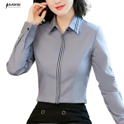 NAVIU Nuova camicia a maniche lunghe Donna Autunno Moda Temperamento Slim Professionale Formale Camicette di fascia alta Office Ladies Work Tops