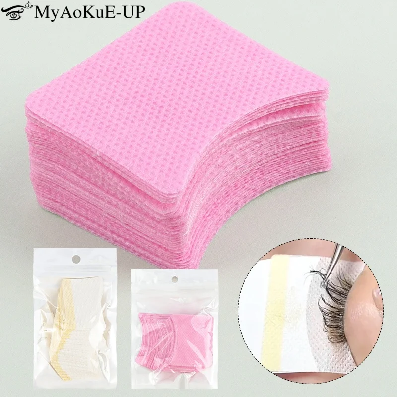 40pcs Eyelash Extension Remover Cotton Pad Lash Lifting Glue Bottle Mouth Prevent Clogging Wipes Paper Clean Napkin Makeup Tools