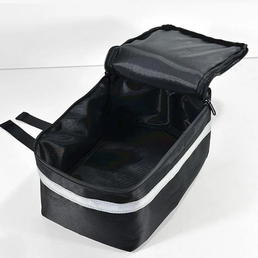 1PCS Bicycle-Rear Bag Water Resistant Bike Rack Bag For Ebikes-Bicycles With Side Pockets Top Bungee Reflective Accents
