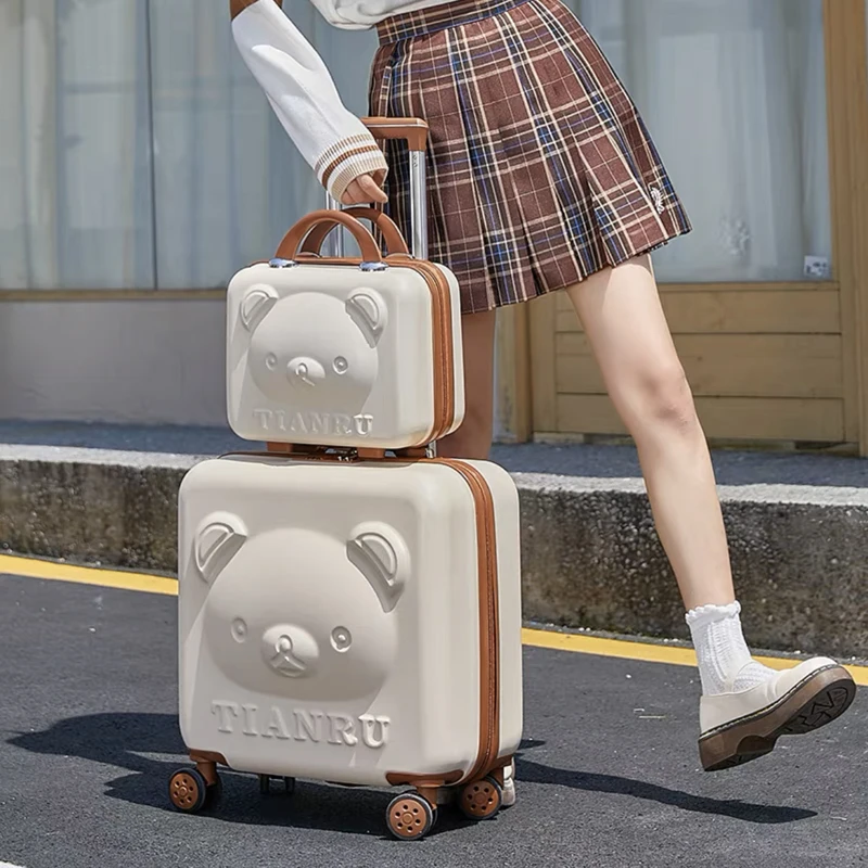 Valise à roulettes de dessin animé pour enfants avec sac à main, bagages de voyage, garçons, filles, mode, chaud, nouveau, 20 po