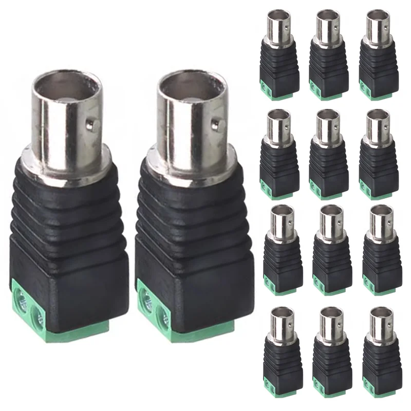 

5/20/100PCS Female Mini Coax BNC Plug UTP Video Balun Connector BNC Plug DC Adapter For CCTV Surveillance Camera