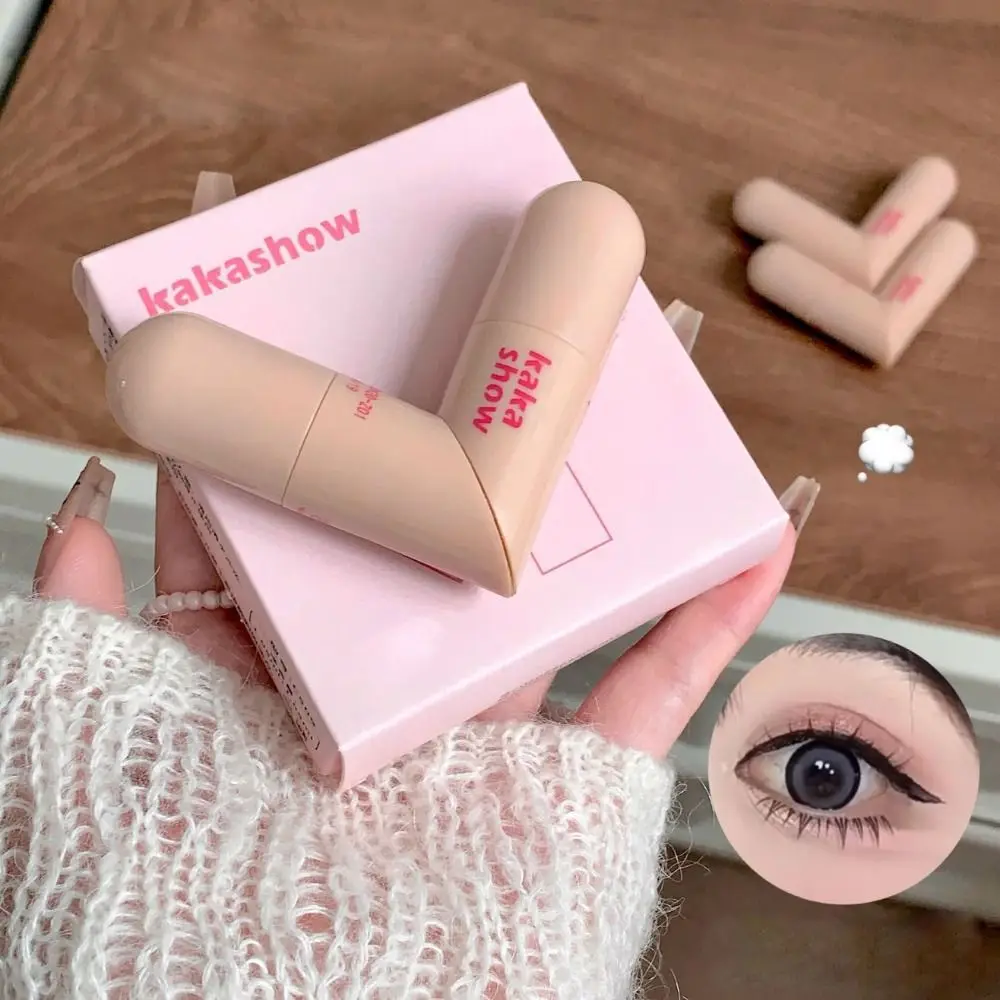 新しい防水アイライナースタンプ折りたたみ式速乾アイライナースタンプ使いやすい黒色アイライナースタンプペン