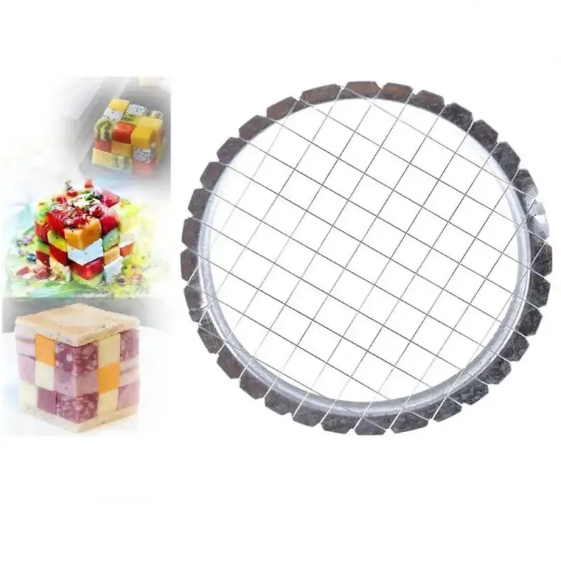 Stainless Steel Egg Slicer Cutter Mesh Grid Vegetable Fruit Chopper Salad Dessert Potato Cube Grid Cutting Kitchen