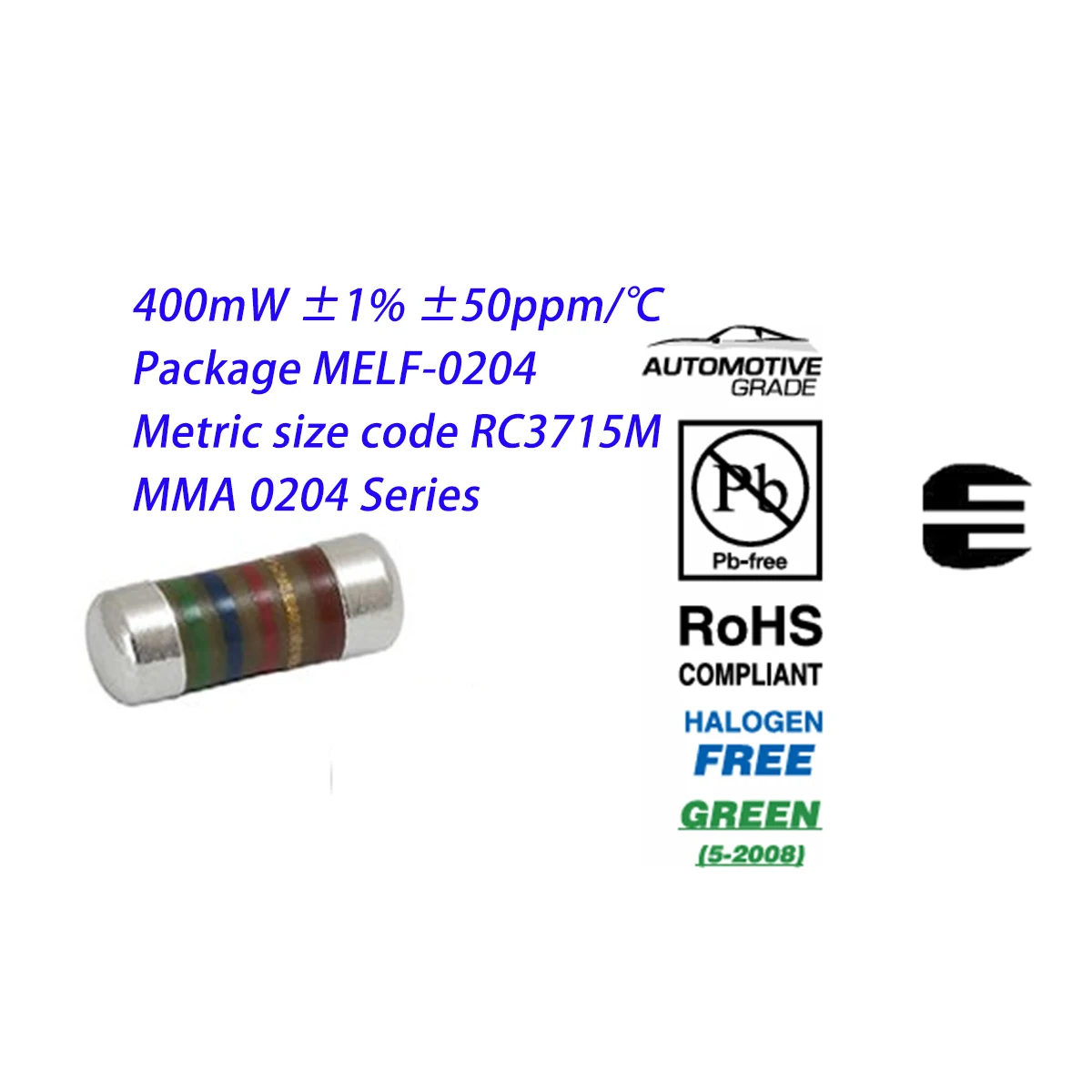 100 шт. MELF-0204 RC3715M 400 мВт 0,4 Вт ±1% ±50 ppm/ ° Новый оригинальный пленочный SMD-резистор MMA0204, 1 Ом – 750 кОм, 200 В, MΩ, KΩ, Ω