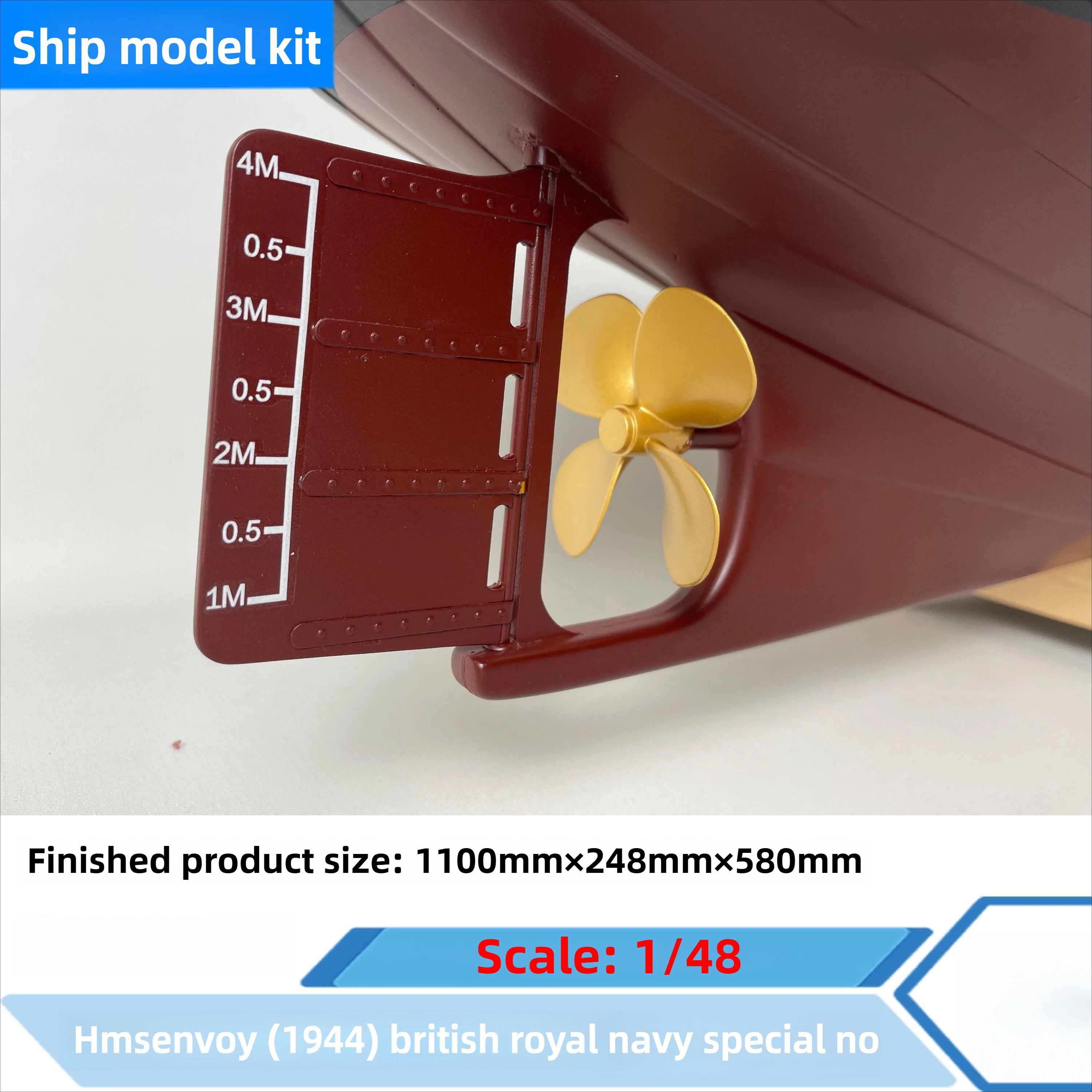 Modelo de barco 1/48 HMS ENVOY (1944) Kit de modelo de ensamblaje de la Marina Real Envoy, modelo de potencia de simulación sin terminar con Motor