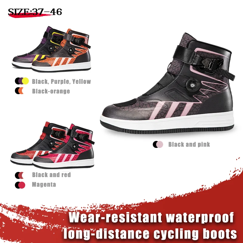 

Man Studded Boots Waterproof Motorcycle Shoes Wear-Resistant Motocross Boots Anti-Fall Motorcycle Equipment Motorcycle Boots