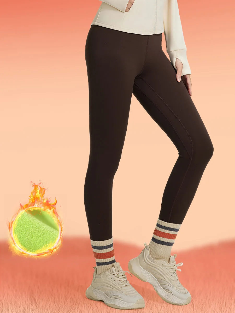 

Women's Fleece Yoga Leggings Thermal Winter Warm Thick Tight High Waist Warm Skinny Sport Running Fitness Pants For Cold Weather