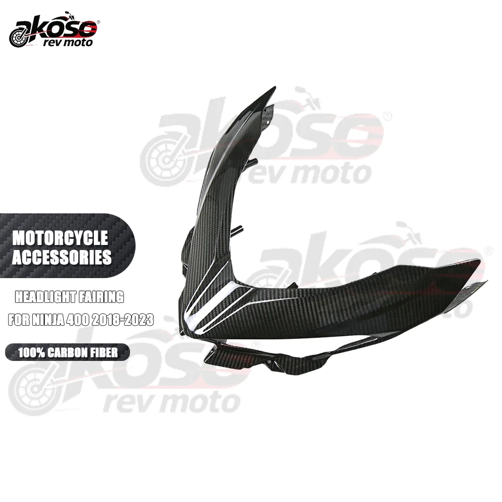 

Модифицированные передние обтекатели фар из чистого углеродного волокна для мотоциклов Kawasaki Ninja 400 2018-2023, аксессуары и комплектующие