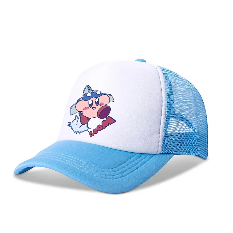 Kirbys boné de beisebol bonito anime chapéu de pico para crianças adulto verão respirável guarda-sol bonés moda casual acessórios meninas presente