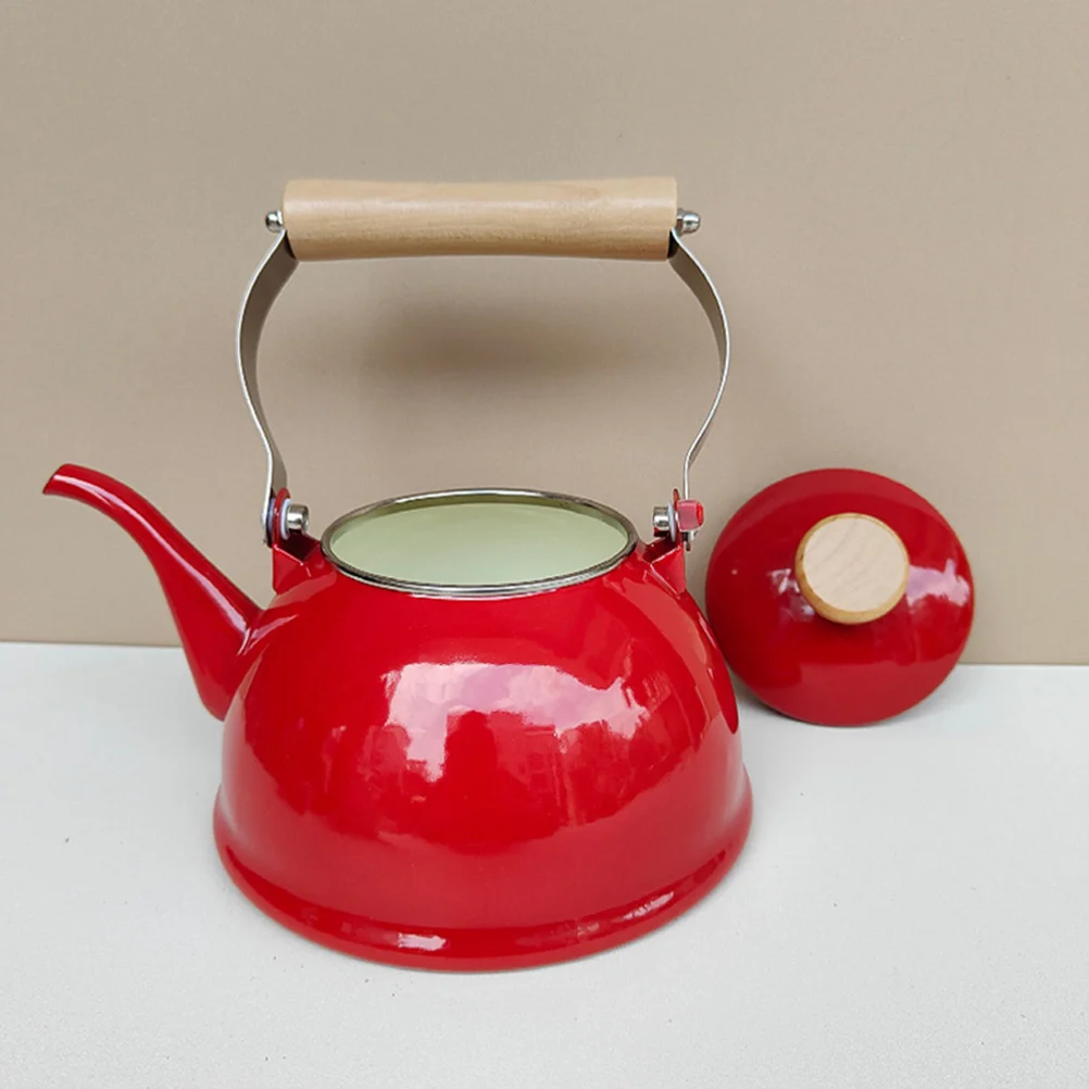 

Enamel Tea Kettle Stove 1.4L Rust Resistant Teapot Retro Vintage Decorative Water Pot for Stove Top Use Enamel Kettle