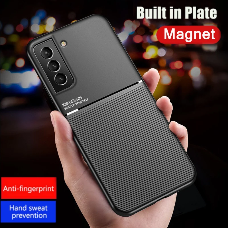 Magnetic Car Holder Phone Case for Samsung Galaxy S23 Ultra S23 S21 S20 Plus S10 S10E S9 Note 20 9 10 Silicone Shockproof Cover