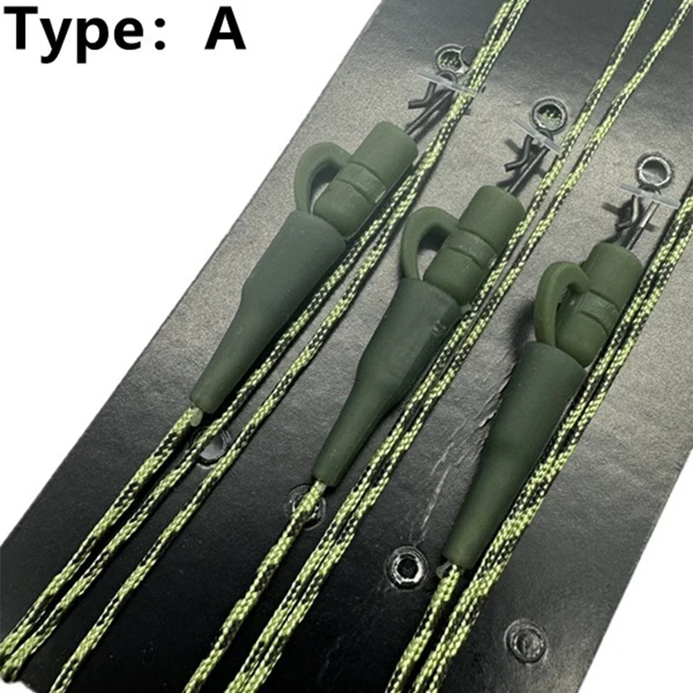 3Pcs/SET 15*10cm Braided Leads Core Carp Fishing Leader Line Rig Helicopter Rig Carp Fishing Line Ready Tied Leadcore Line