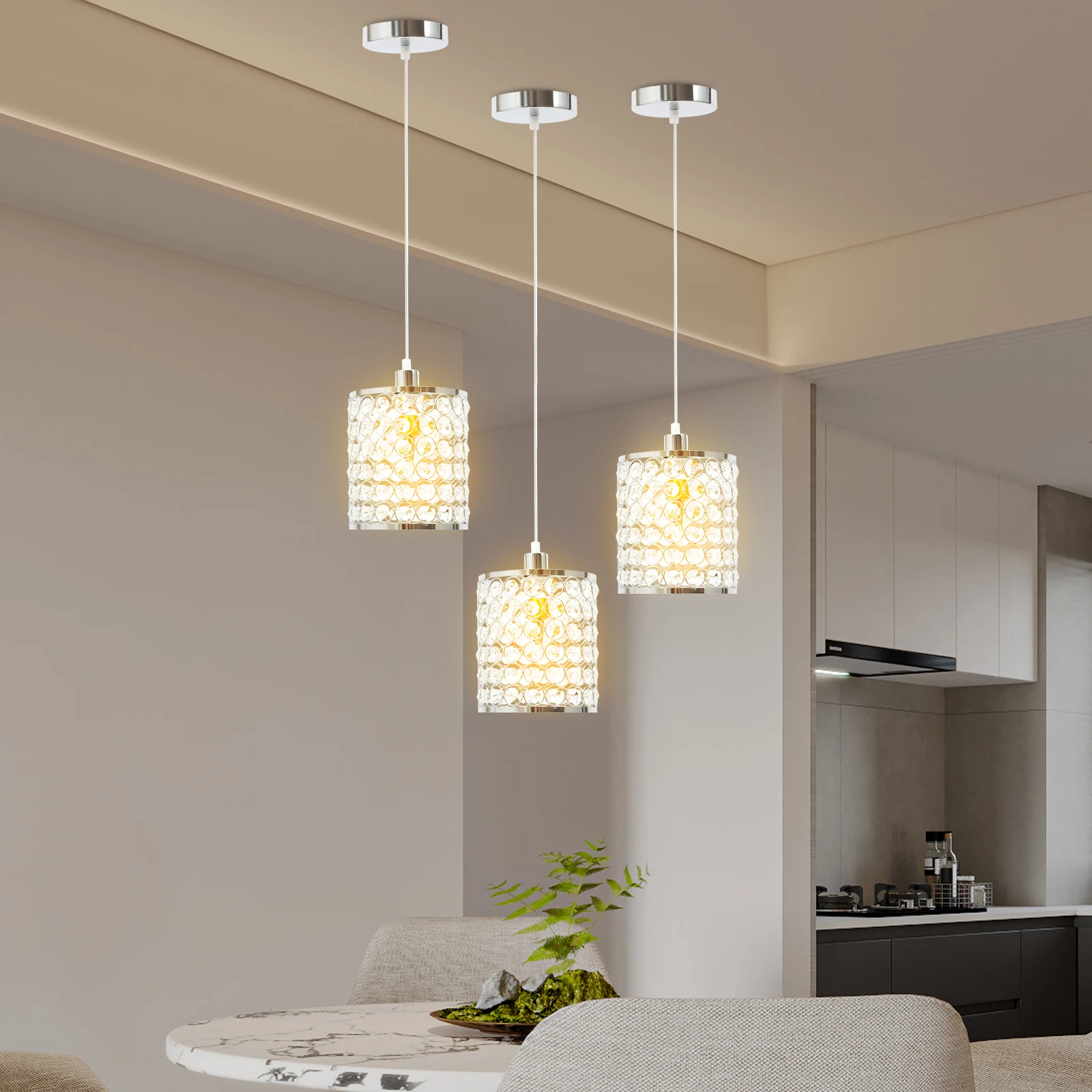 

Хрустальные люстры — хромированный потолочный светильник с мерцающим хрустальным абажуром для домашнего и офисного использования