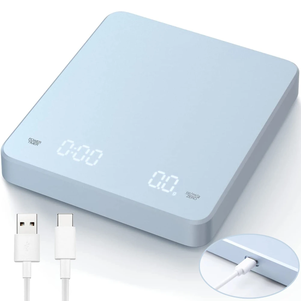 

Coffee Scale with Timer Digital LED Touchscreen Espresso USB 3kg Max.Weighing 0.1g High Precision Measures in Oz/ml/g