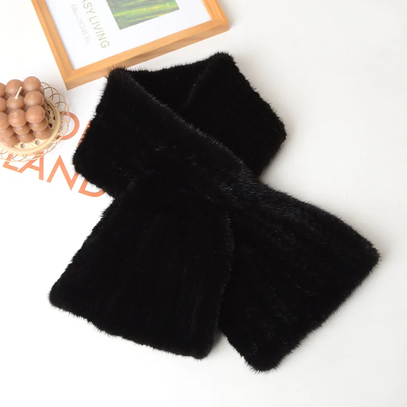 New Women Winter Real Mink Fur Scarf Lady Warm Soft Genuine Mink Fur Scarf Shawl Fashion Luxury 100% Natural Mink Fur Scarfs