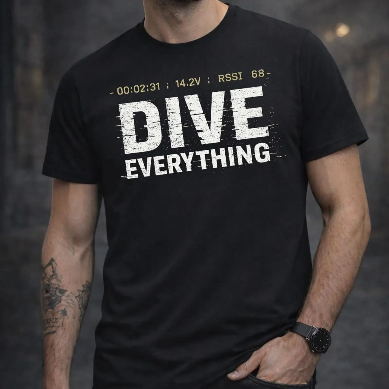 Dive Everything FPV Drone T Shirt Freestyle PiloT Manual Mode Life vintage Washed Comfortable Casual Top For Everyday Wear Soft